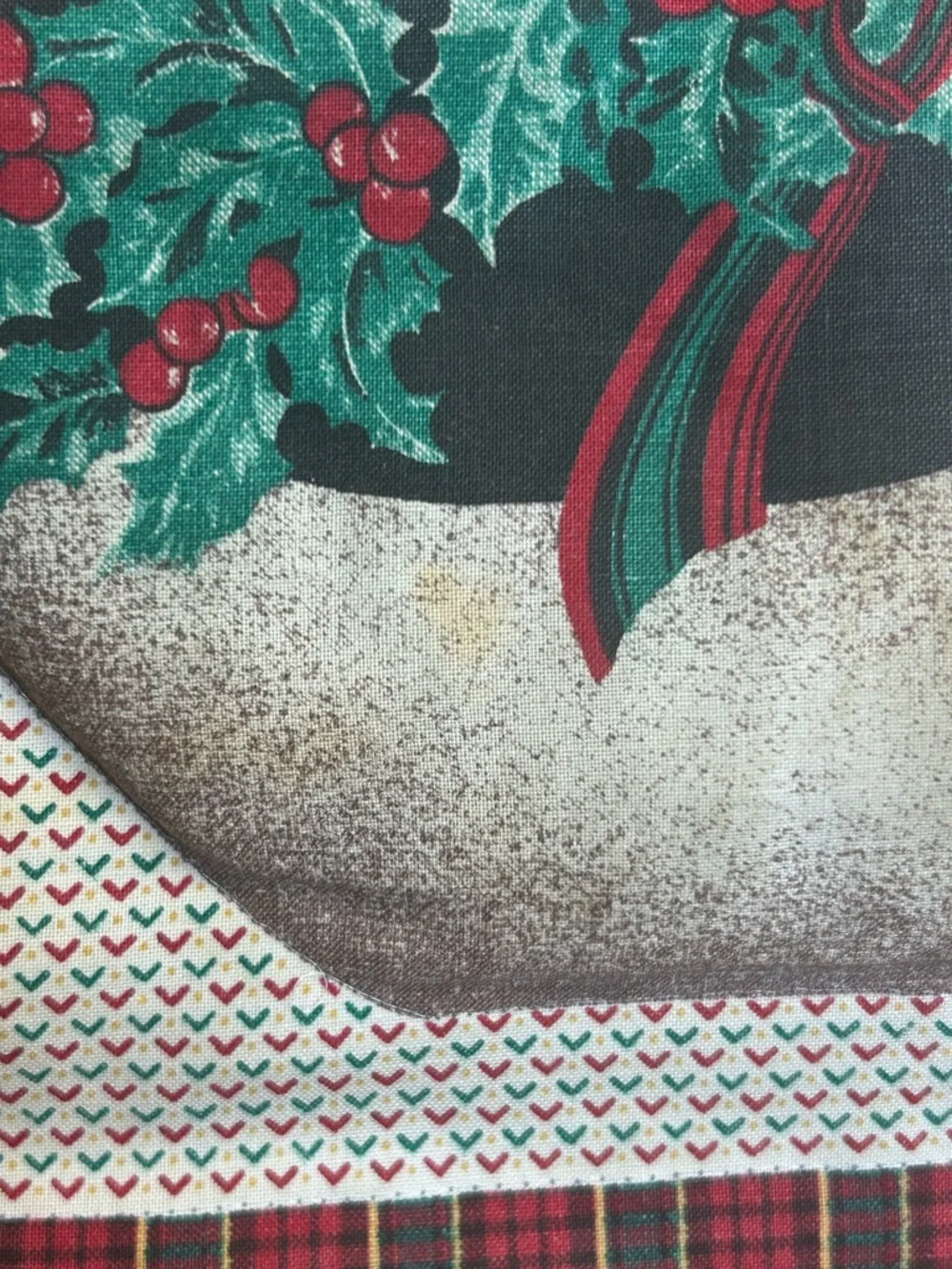 Vintage 1980's  Goose Christmas Handmade Pillow with Ducks on Edging Approx 22